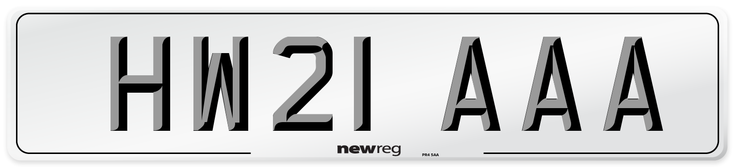 HW21 AAA Number Plate from New Reg